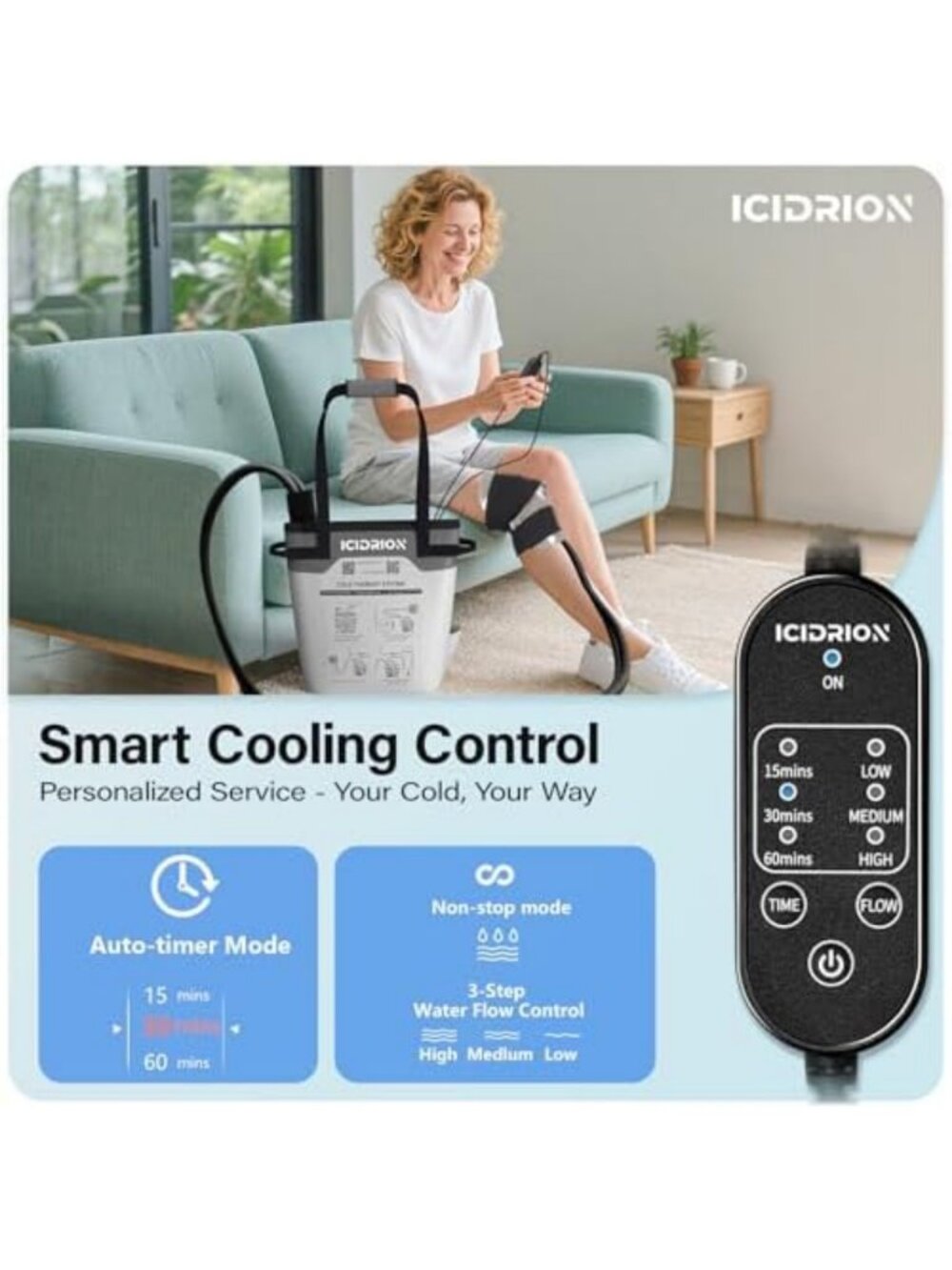 Knee Pad Ice Machine for Post-Surgery Recovery with Programmable Timer - Picture 4 of 6